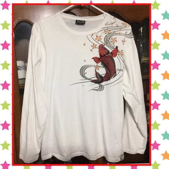 Other - White long sleeves shirt with fishes printed